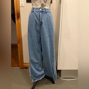 Stylewe Women's Blue Wide-Leg Jeans